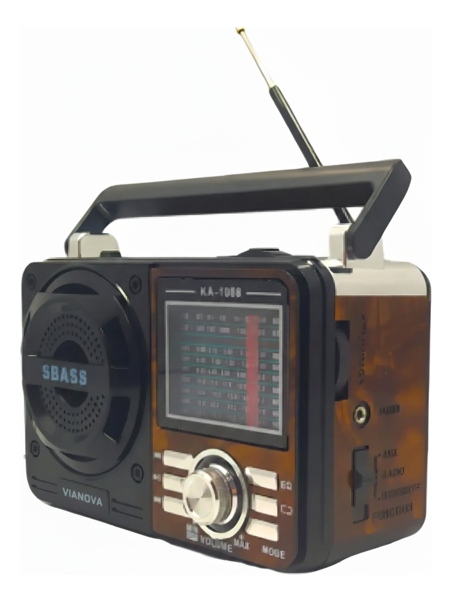 Rádio Vintage X-bass Portátil Fm Am Usb Aux Kapbom Cor Vermelho