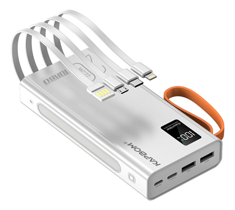Kapbom22.5w Banco De Potência Portátil 20000 Mah Branco