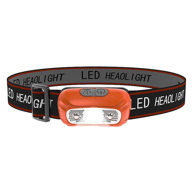 Lanterna Frontal LED Potente com Sensor de Movimento - Lanterna Recarregável USB, Luz de Campismo Portátil, Bateria, Operação de 3 Modos (Lanterna, Lanterna Frontal, Luz de Busca)(laranja)