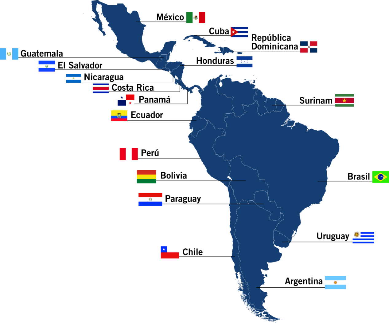 拉美国家地图