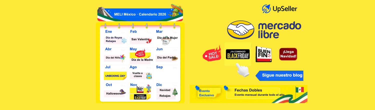 Calendario de fechas clave Mercado Libre México 2026 y cómo planificar ventas y promociones con UpSeller ERP