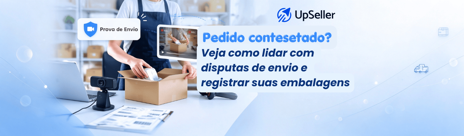 registrar as embalagens para lidar com disputas de envio