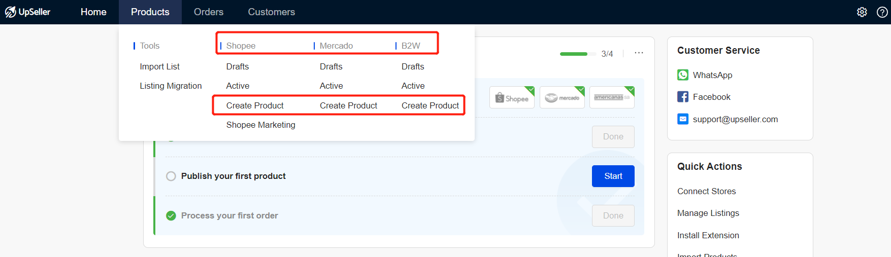  Create product in UpSeller