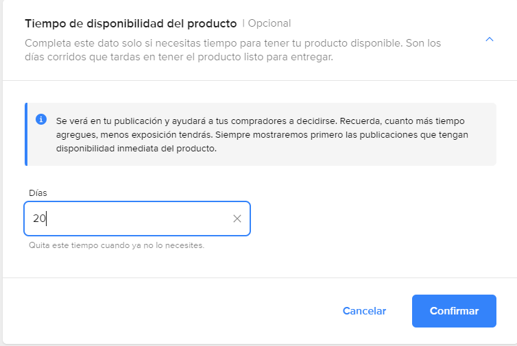 Disponibilidad de stock Mercado Libre