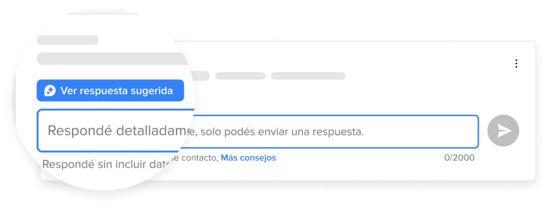 Utiliza respuestas sugeridas de MELI