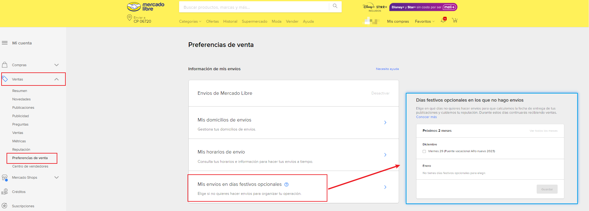 Habilitar Feriados Opcionales en Mercadolibre