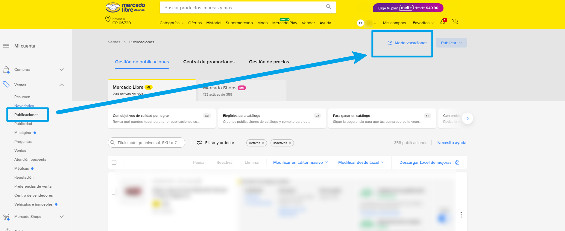 Cómo activar el modo vacaciones en Mercado Libre?