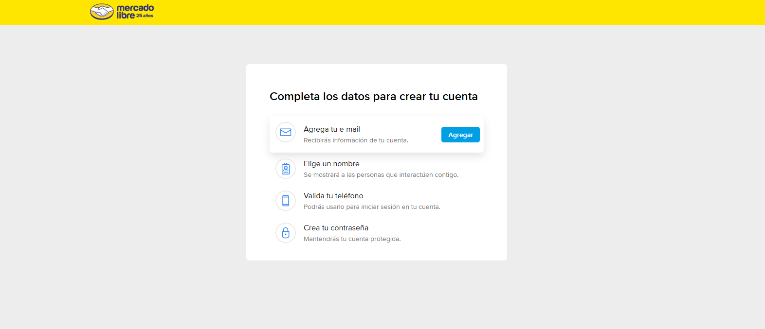 Completa los datos requeridos para registrar una nueva cuenta