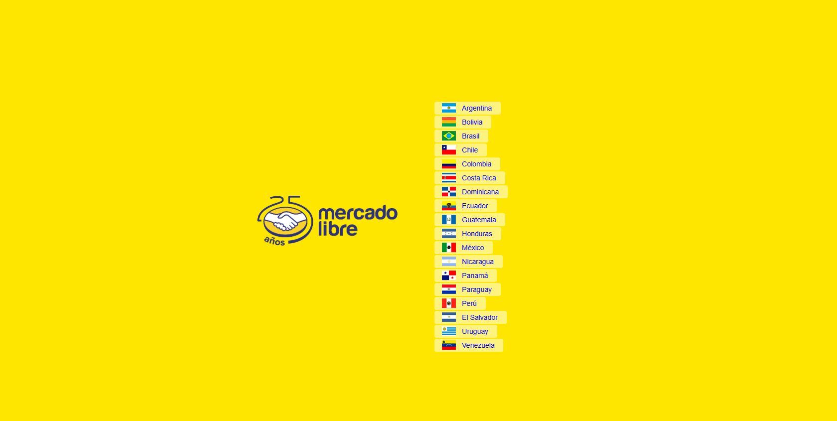 Accede a la página de Mercado Libre y selecciona el país donde deseas vender.