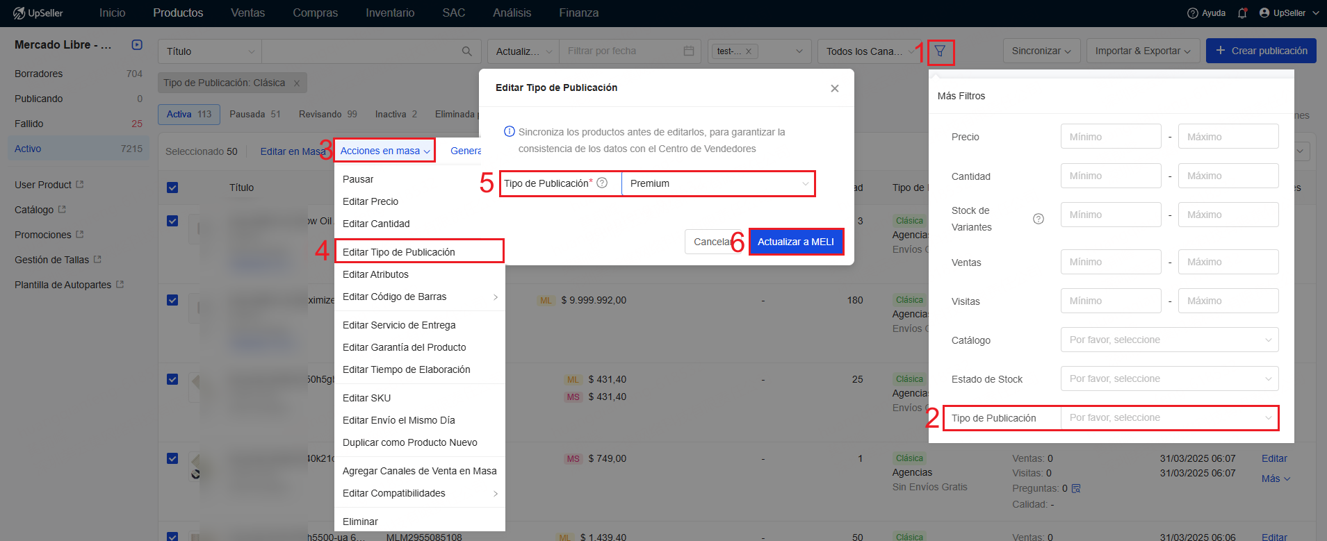 Cómo cambiar tipo de publicaciones en Mercado Libre