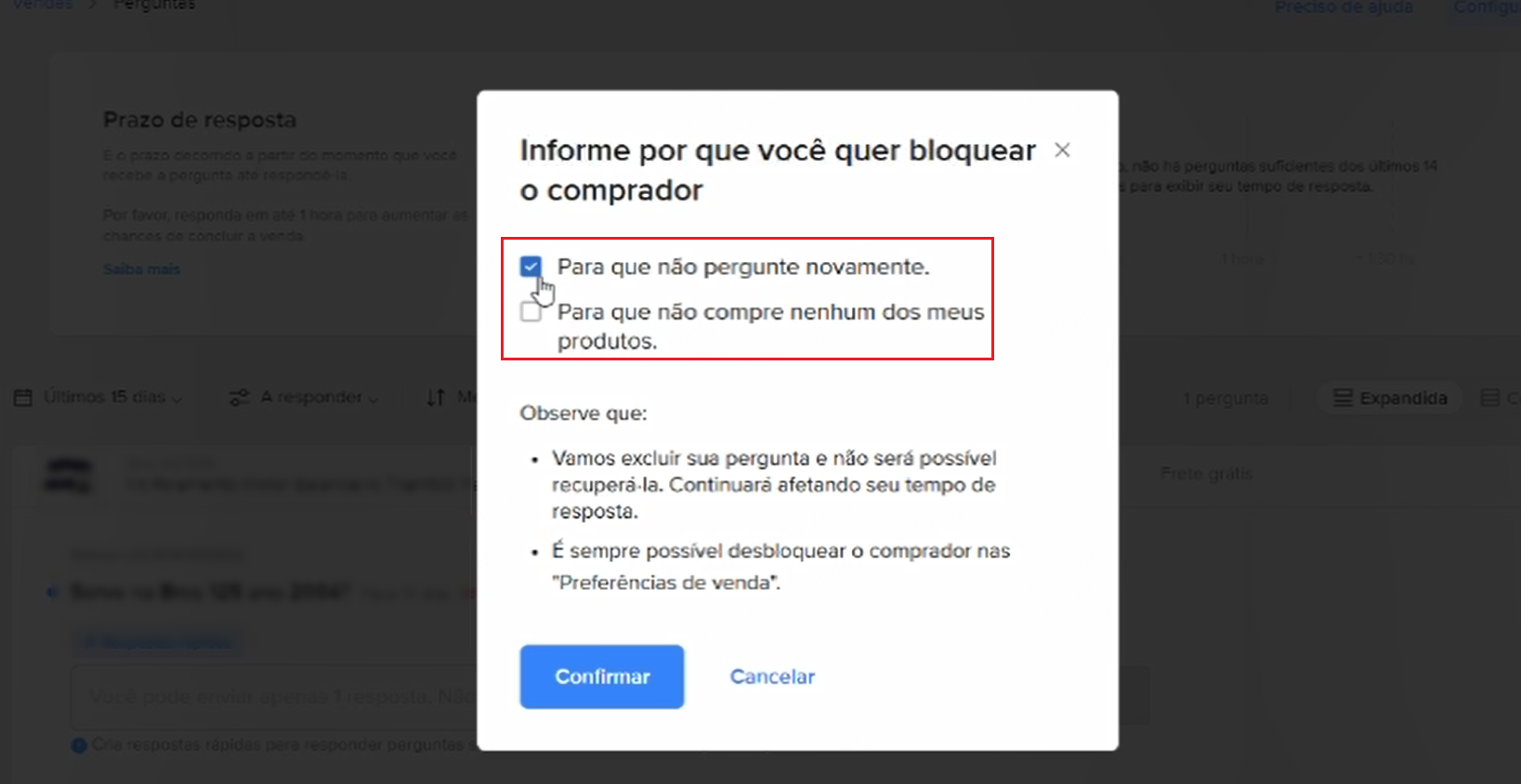 Como bloquear o comprador no Mercado Livre?