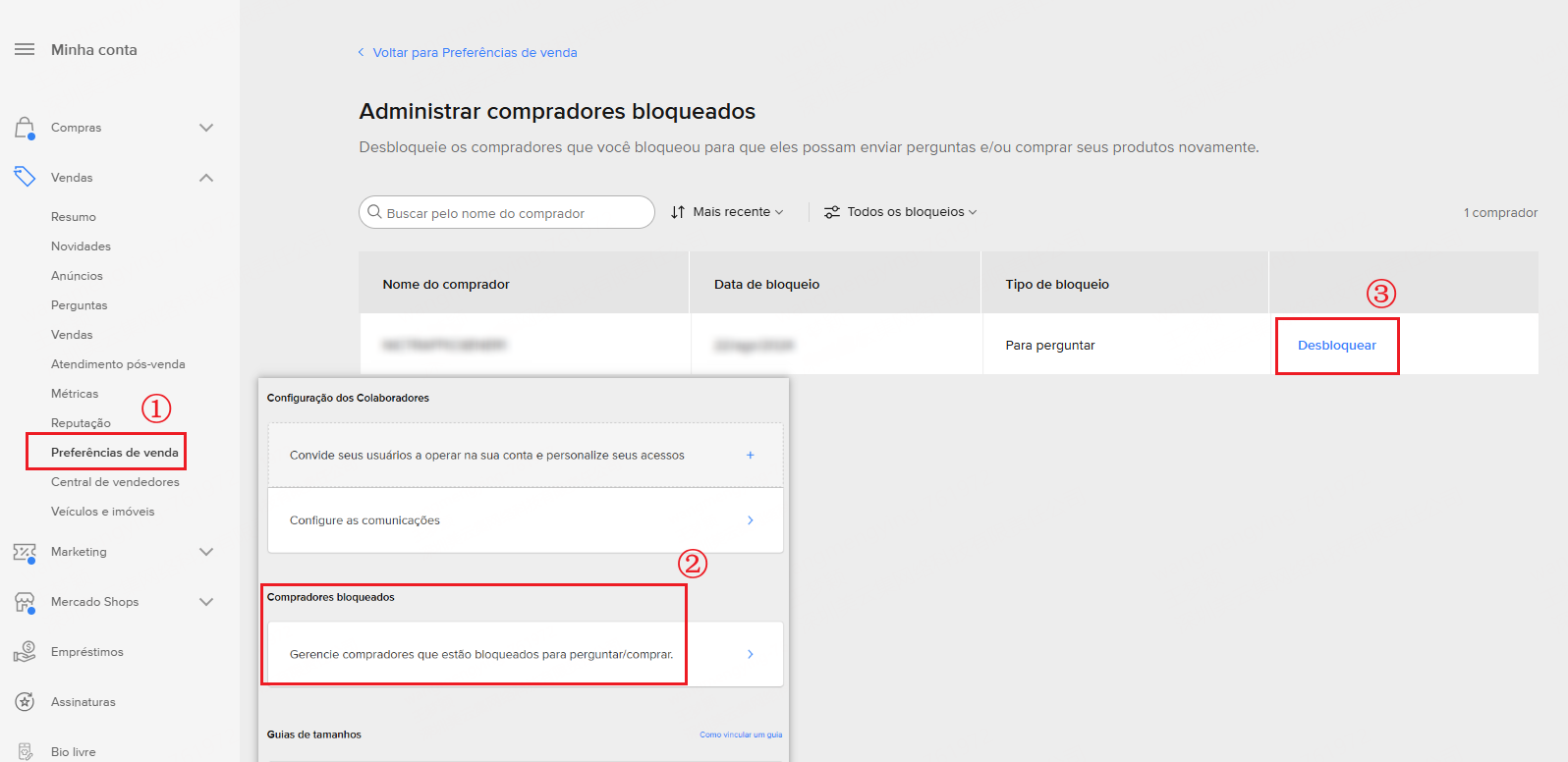 Como desbloquear o comprador no Mercado Livre?