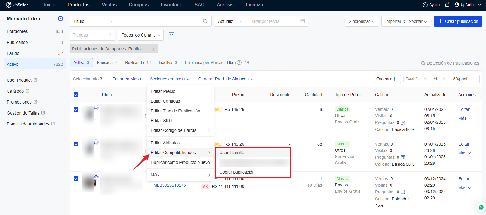 Autopartes y Compatibilidades en Mercado Libre