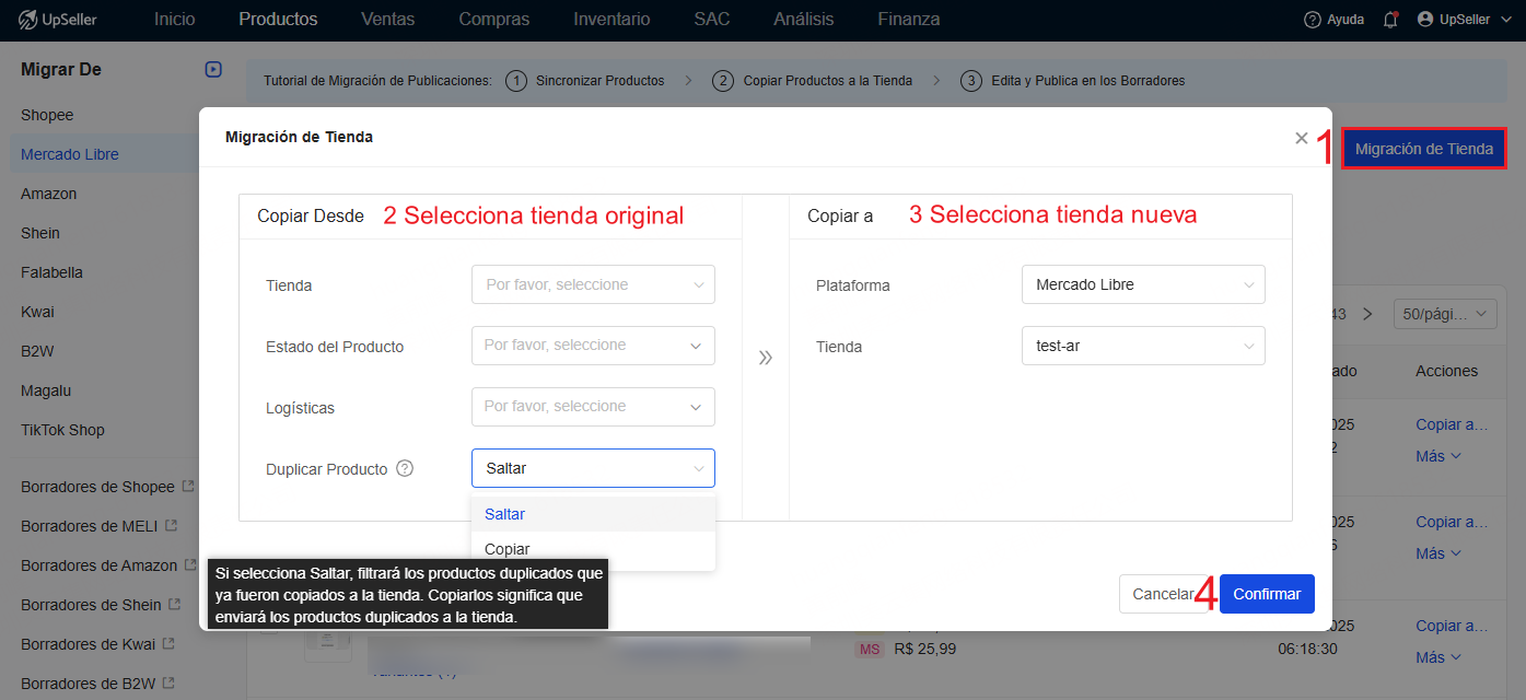 Migra Publicaciones a User Product con UpSeller