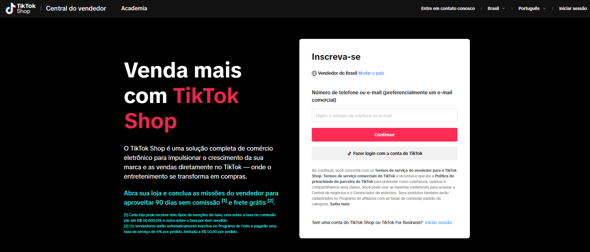 Como se cadastrar como vendedor no TikTok Shop Brasil