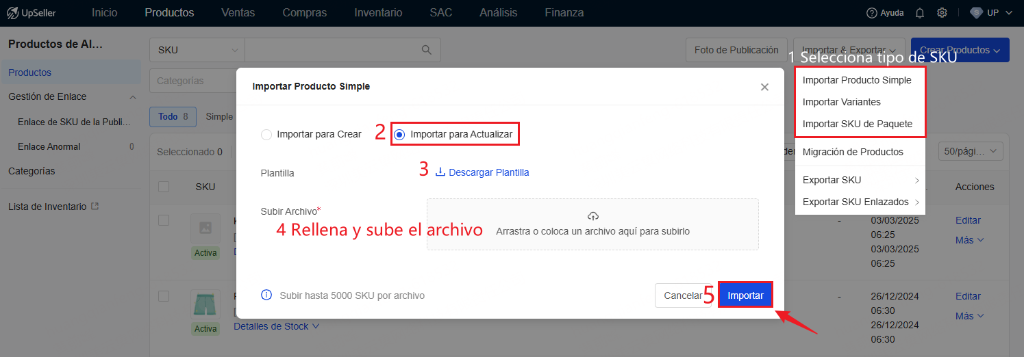 Importar para Actualizar
