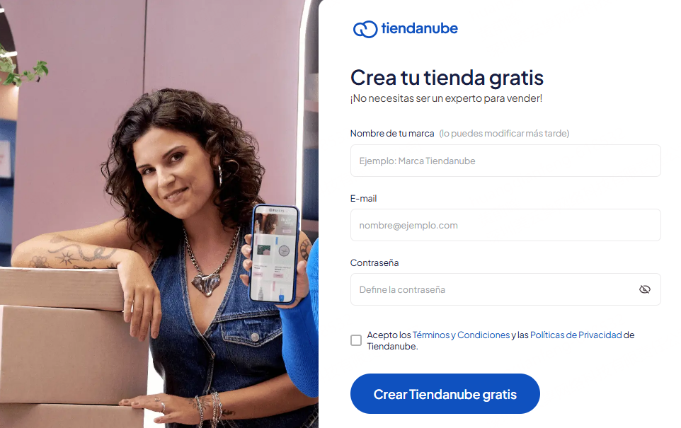 Crea tu cuenta en Tiendanube
