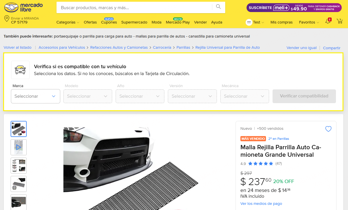 Qué es la compatibilidad de autopartes de Mercado Libre