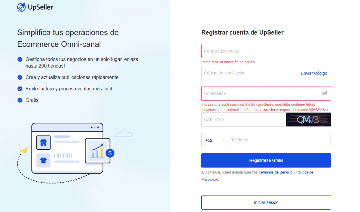 Regístrate en UpSeller