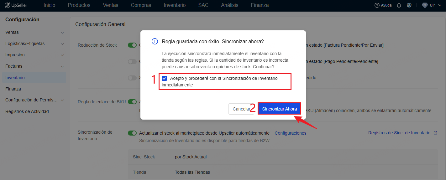 Inicialización de Sincronización