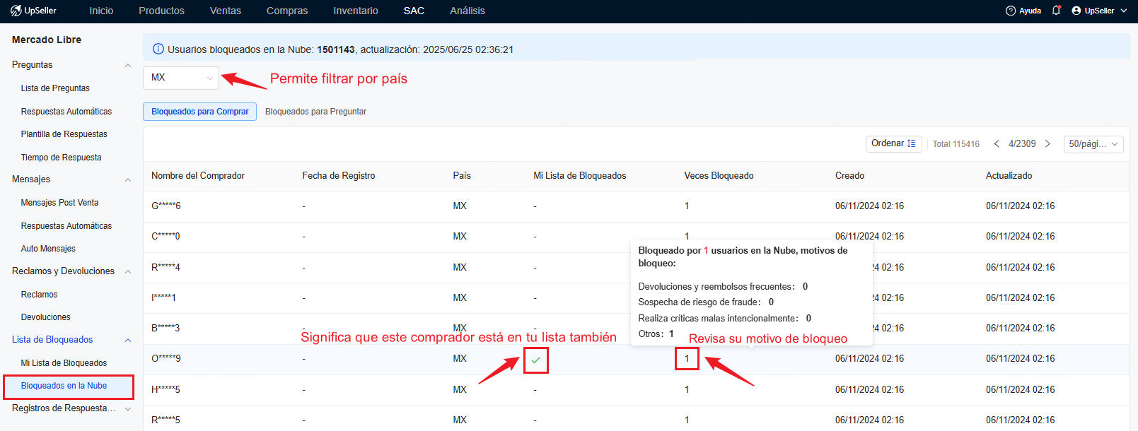 Bloqueados en la nube de UpSeller