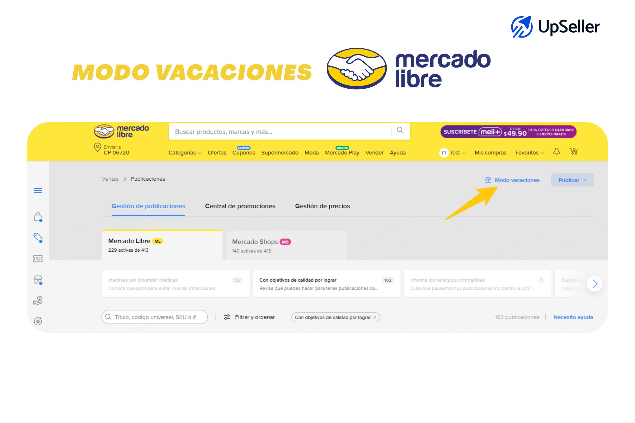 Modo Vacaciones en Mercado Libre