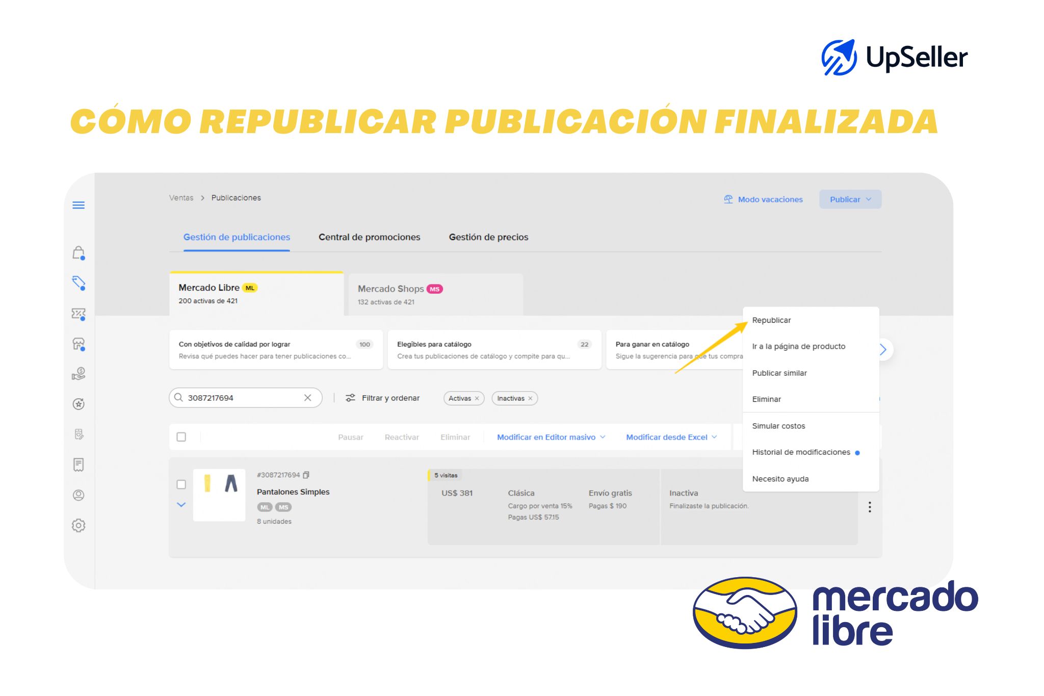 Republicar una publicación en Mercado Libre