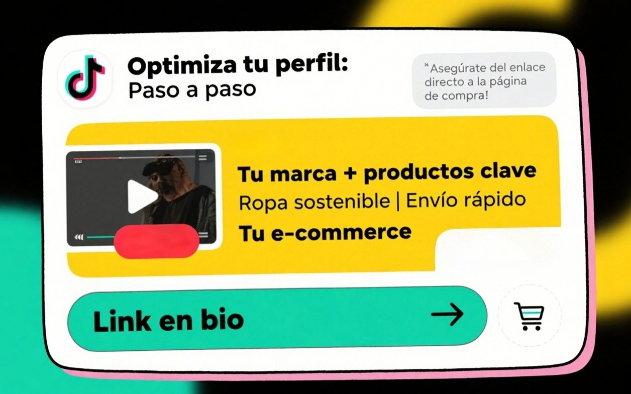 Optimizar el perfil de TikTok y el enlace al sitio web de e-commerce