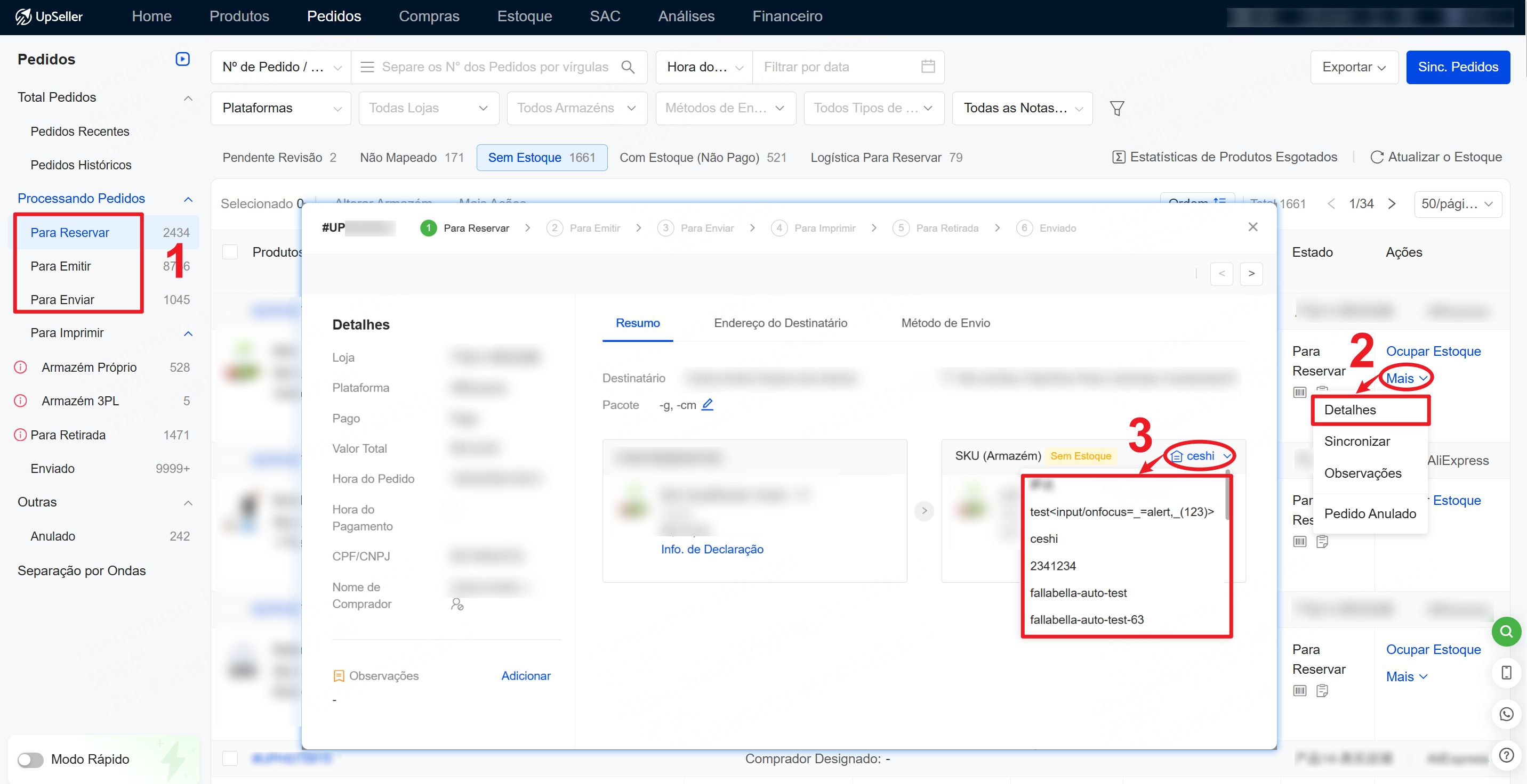 Como alterar o armazém de envio do pedido no UpSeller?