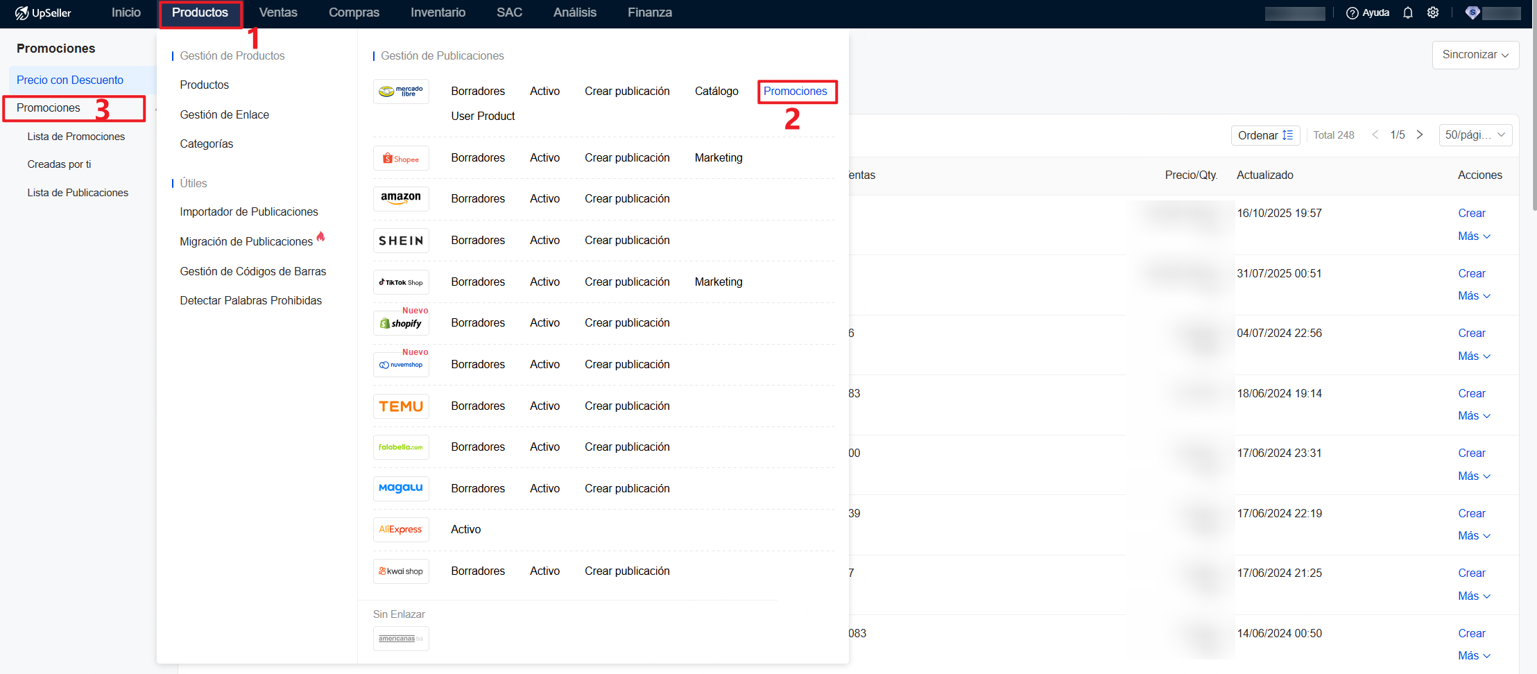 Cómo participar la central de promociones de Mercado Libre desde UpSeller ERP?