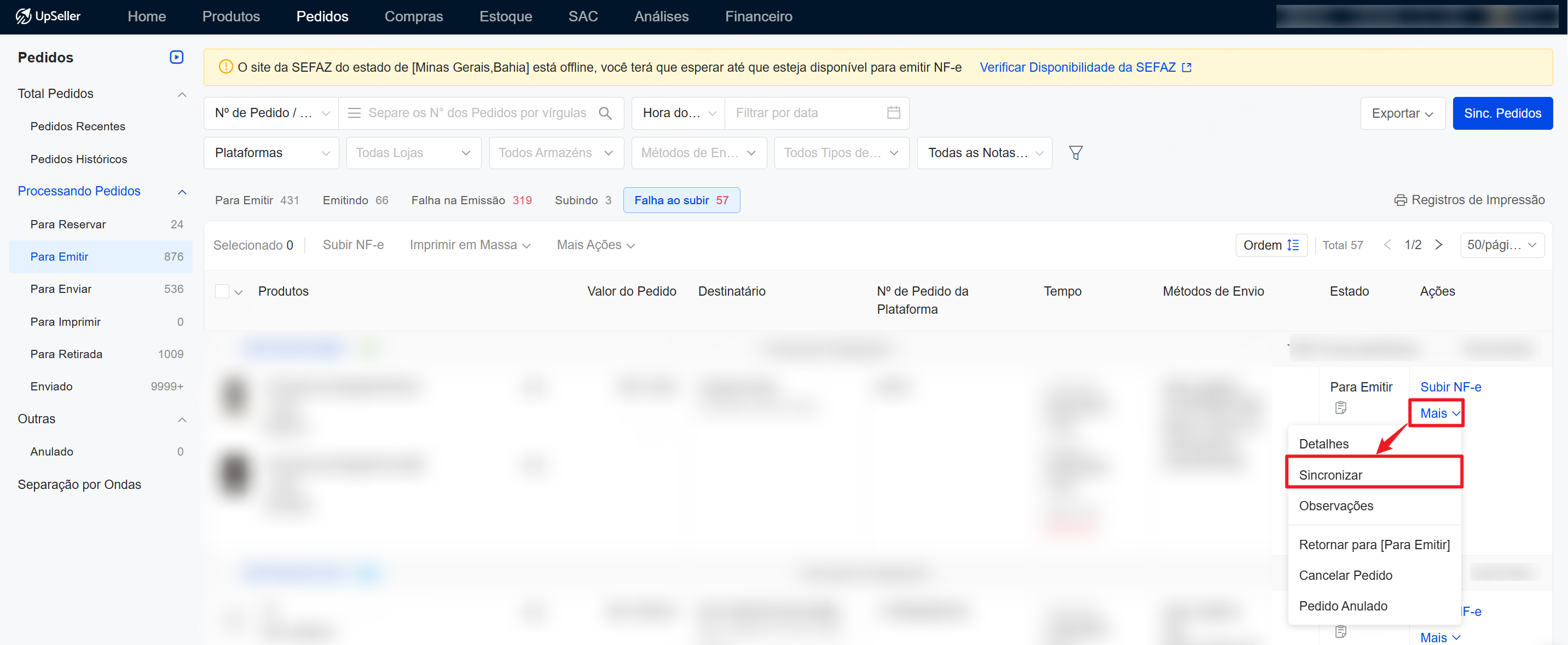 Seller's CNPJ not registered on SEFAZ as tax payer or its is disabled
