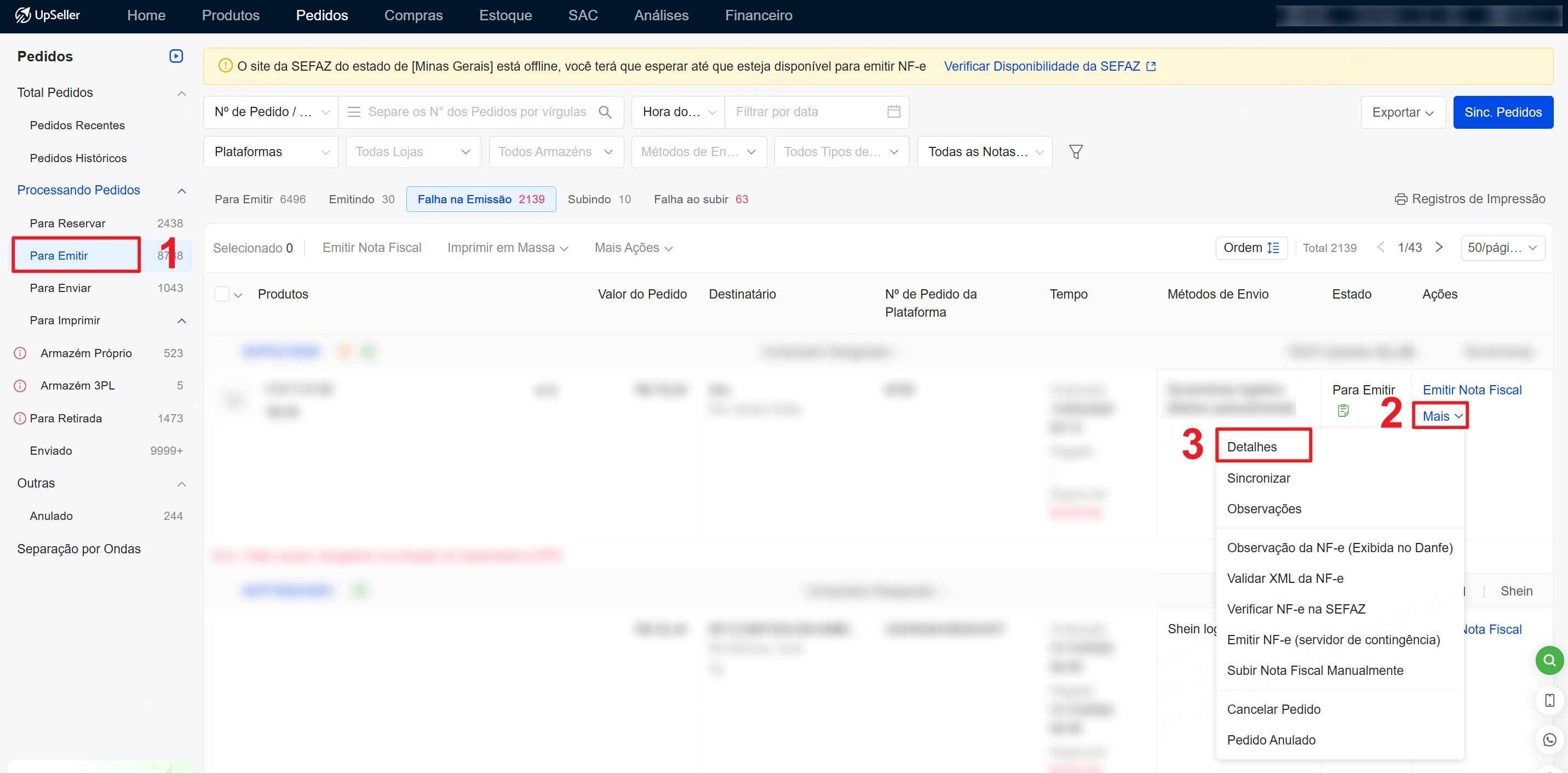 [Endereço 1] O comprimento do conteúdo não atende aos requisitos da SEFAZ, deve conter entre 2 e 60 caracteres.