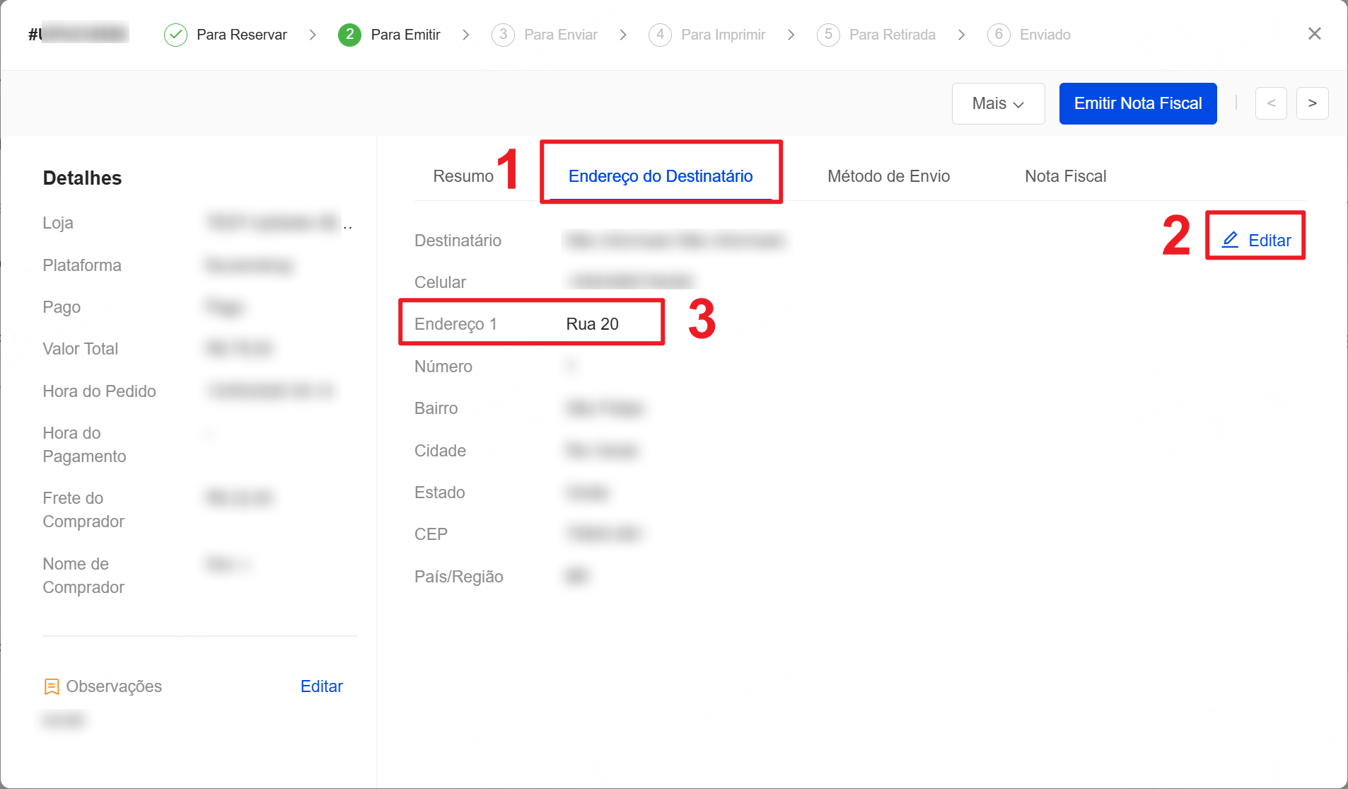 [Endereço 1] O comprimento do conteúdo não atende aos requisitos da SEFAZ, deve conter entre 2 e 60 caracteres.
