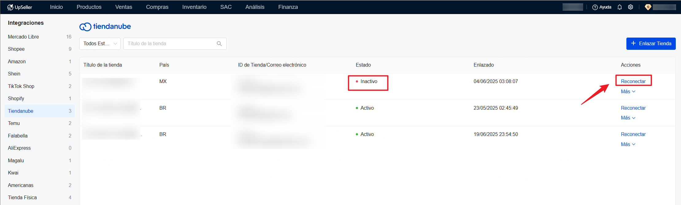 Por qué el estado de autorización de la tienda de Tiendanube aparece como Inactivo?