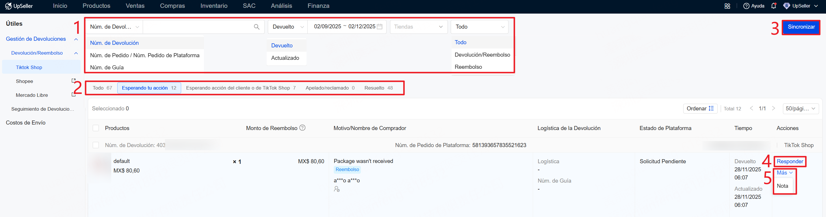 Introducción de la página de devolución/reembolso de TikTok Shop