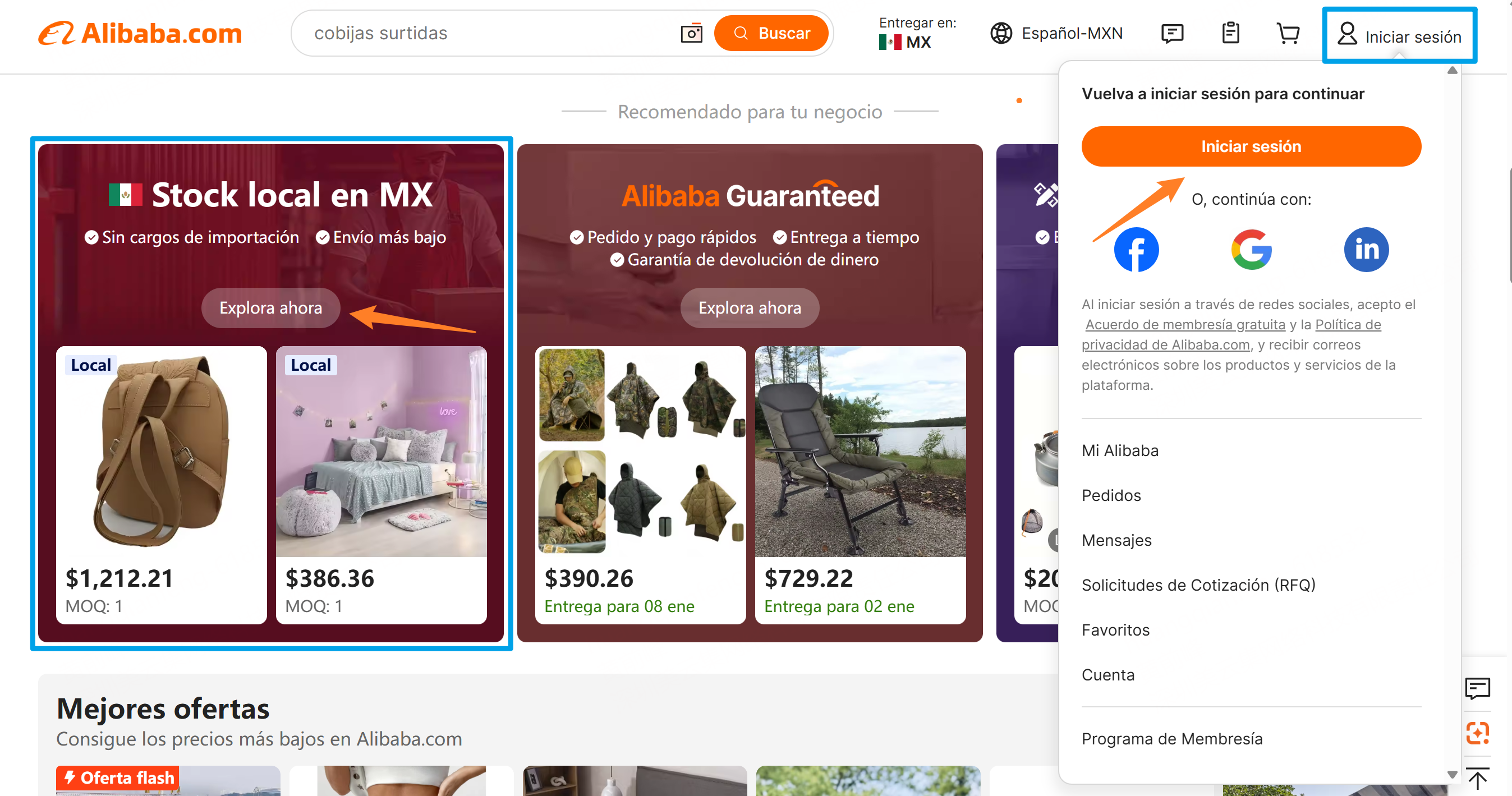 inicia sesion alibaba