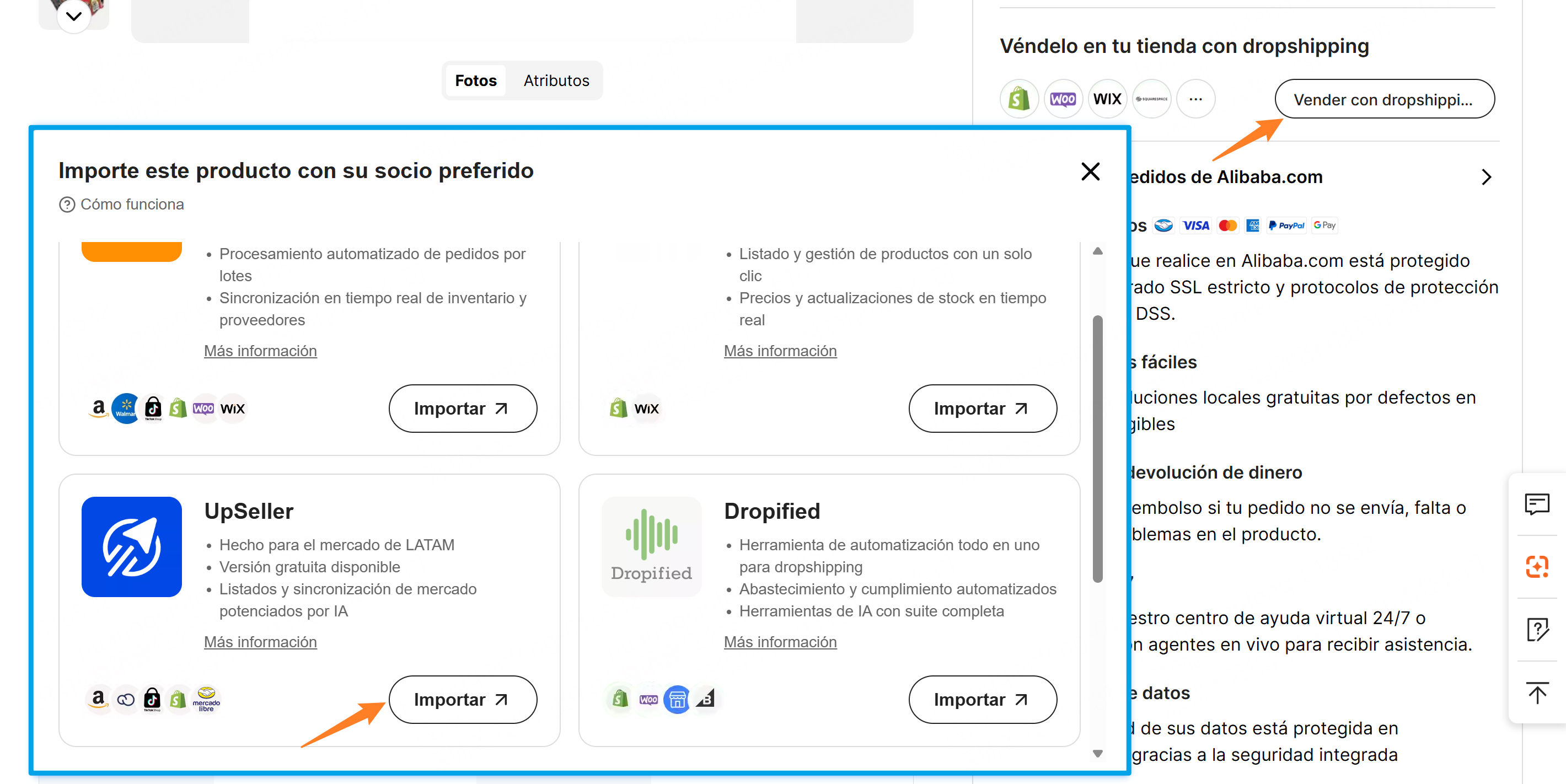 importa producto alibaba