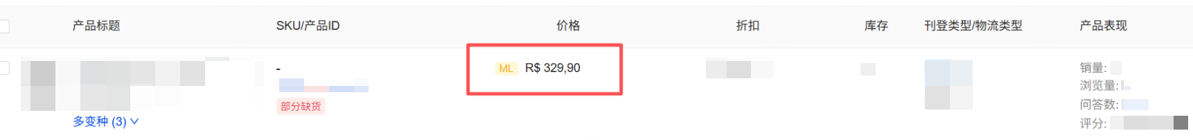 在UpSeller修改的产品价格