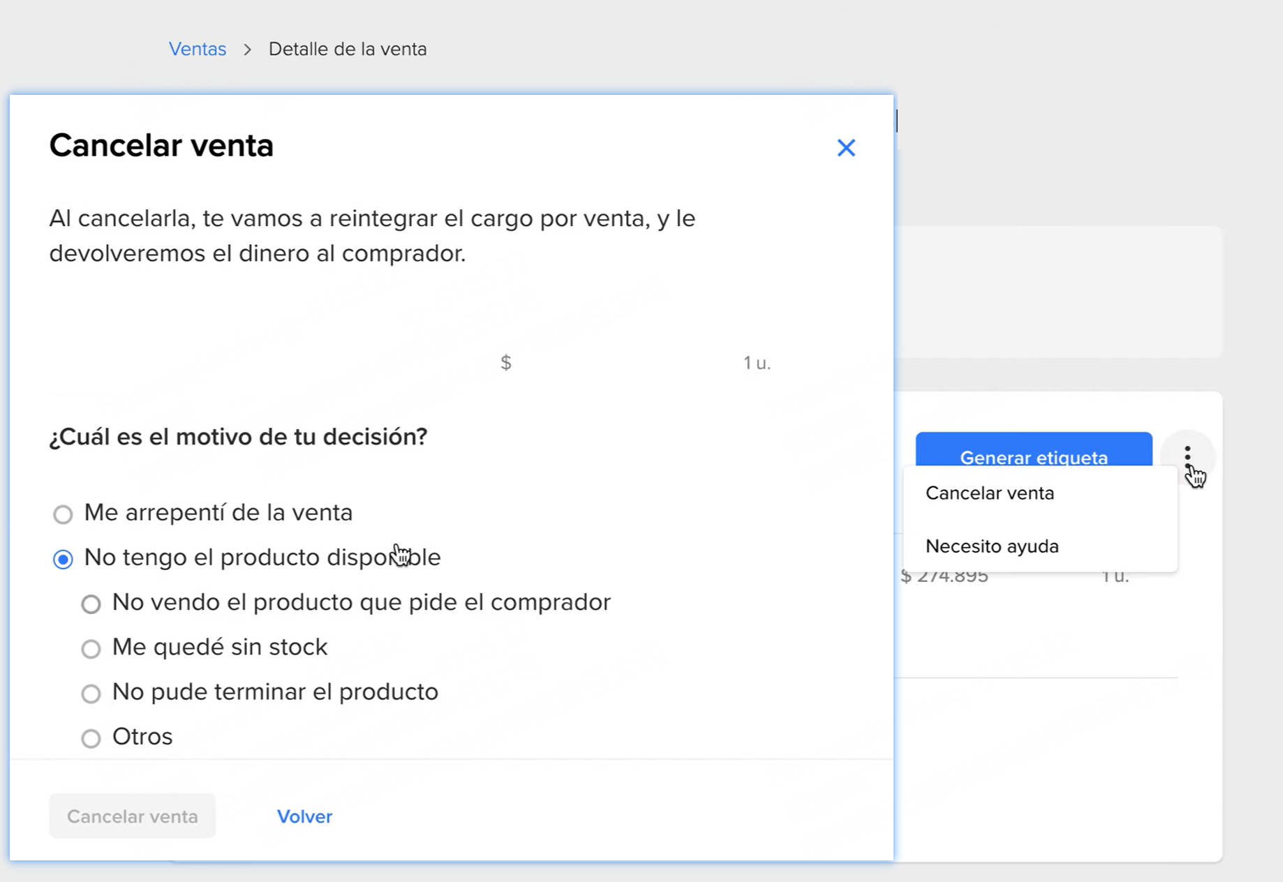 Cómo cancelar un pedido en Mercado Libre