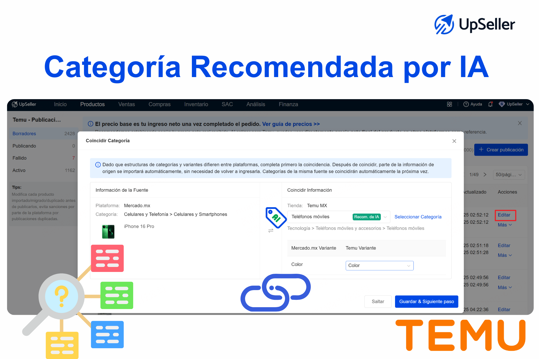 Categoría recomendada por IA