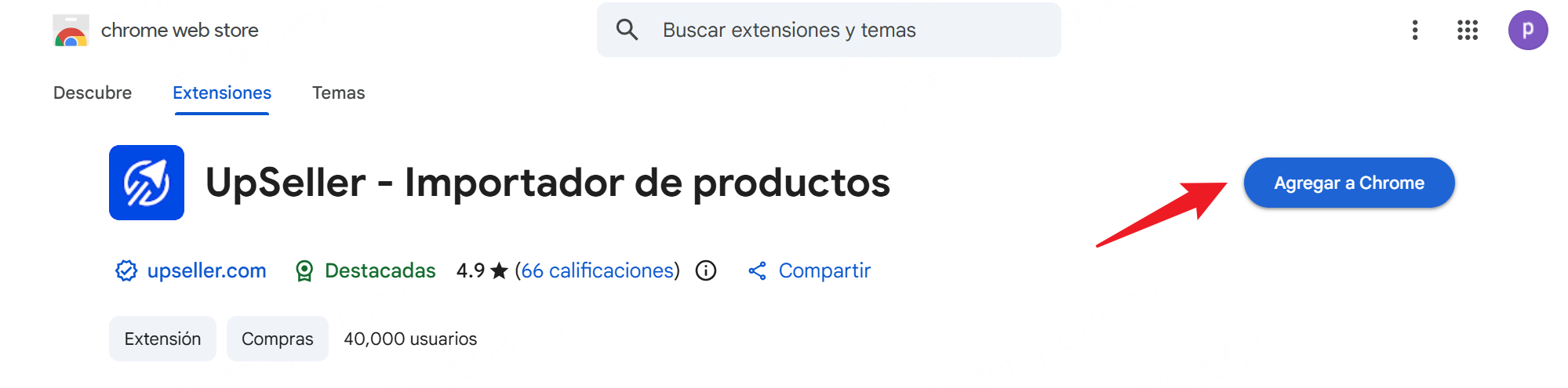 Instalar la extensión de Importador de Publicaciones