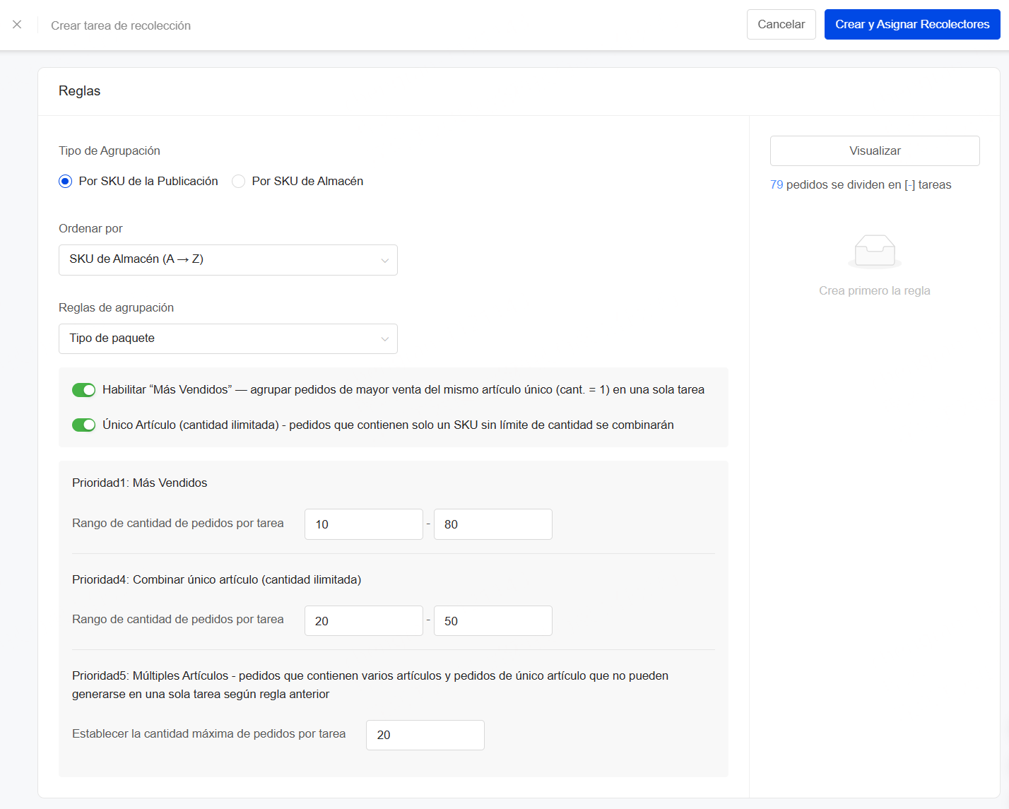 Paso 2: Regla de Recolecciones por Olas