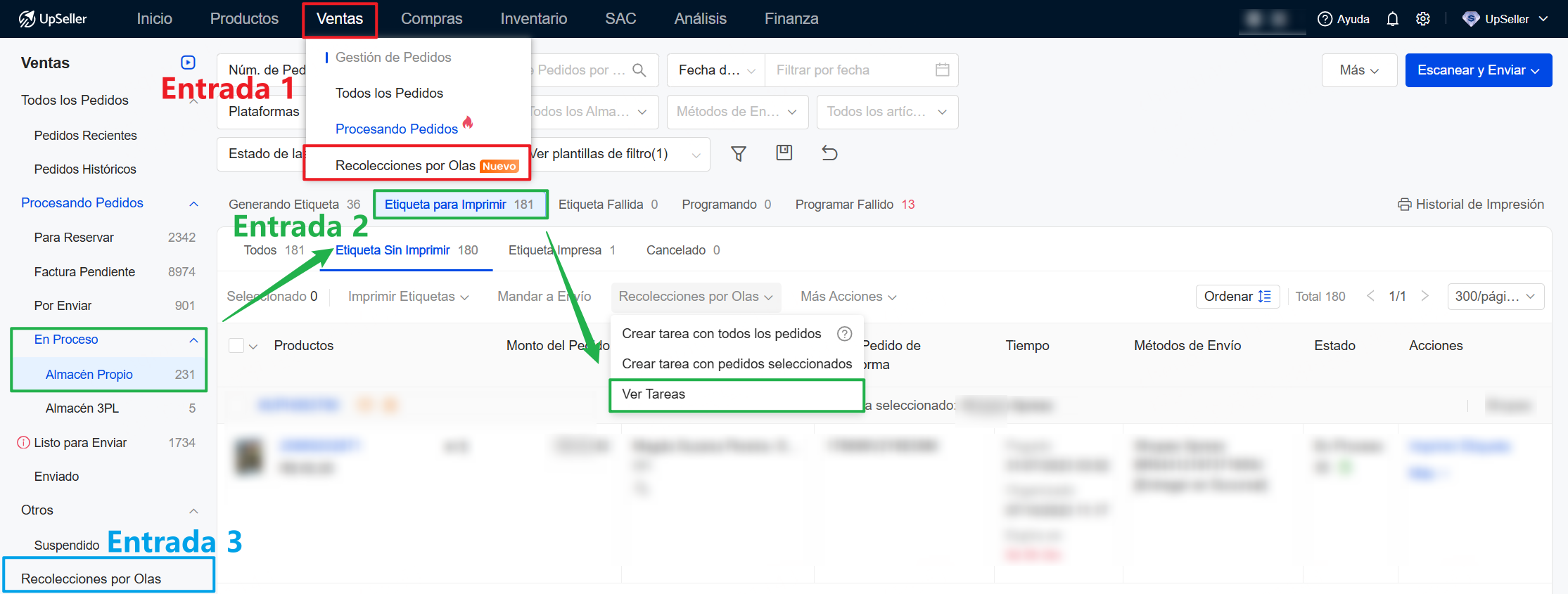 Cómo accedo a la lista de tareas de recolección?
