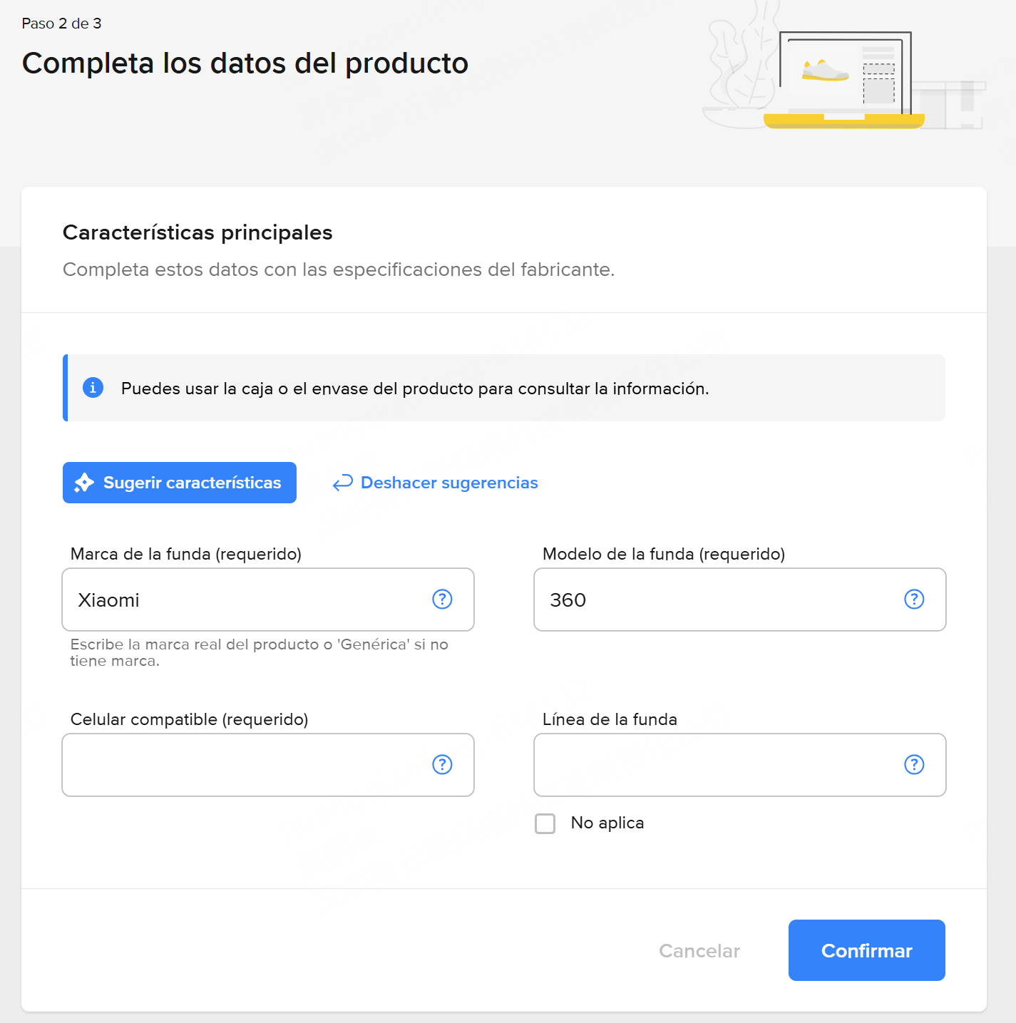 Qué son las características del producto en Mercado Libre