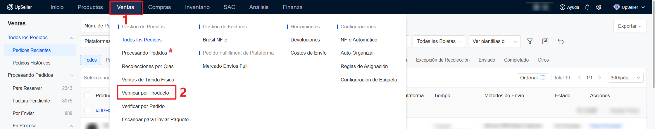 Entrada 1: Ventas >> Verificar por Producto