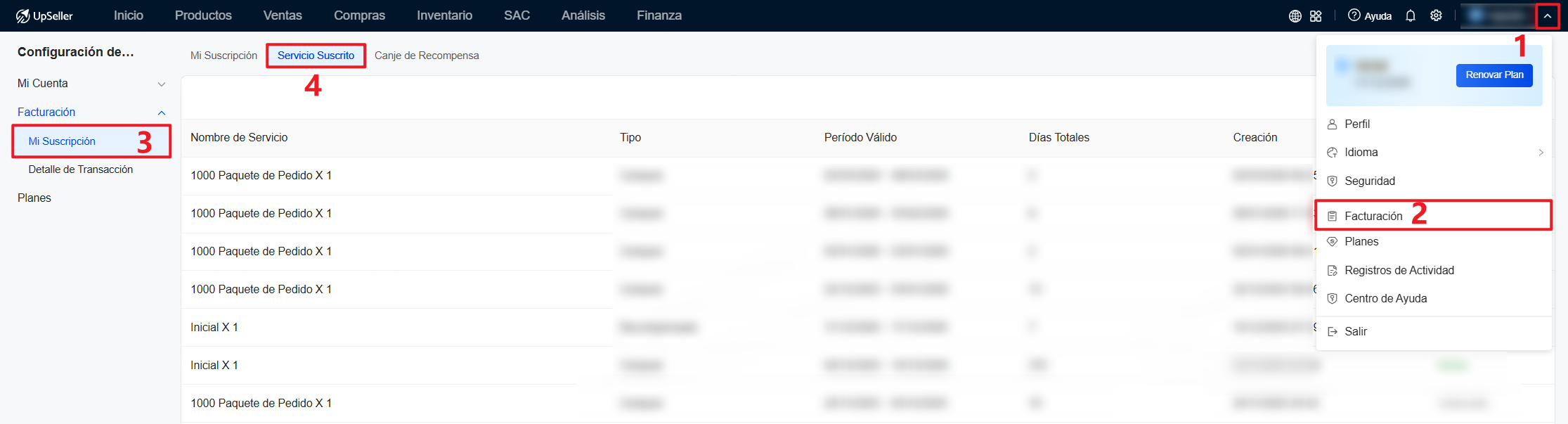Dónde puedo ver mi historial de compras de planes?