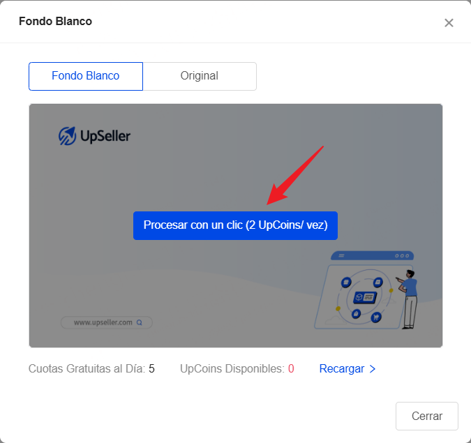 Haz clic en Procesar con un clic 