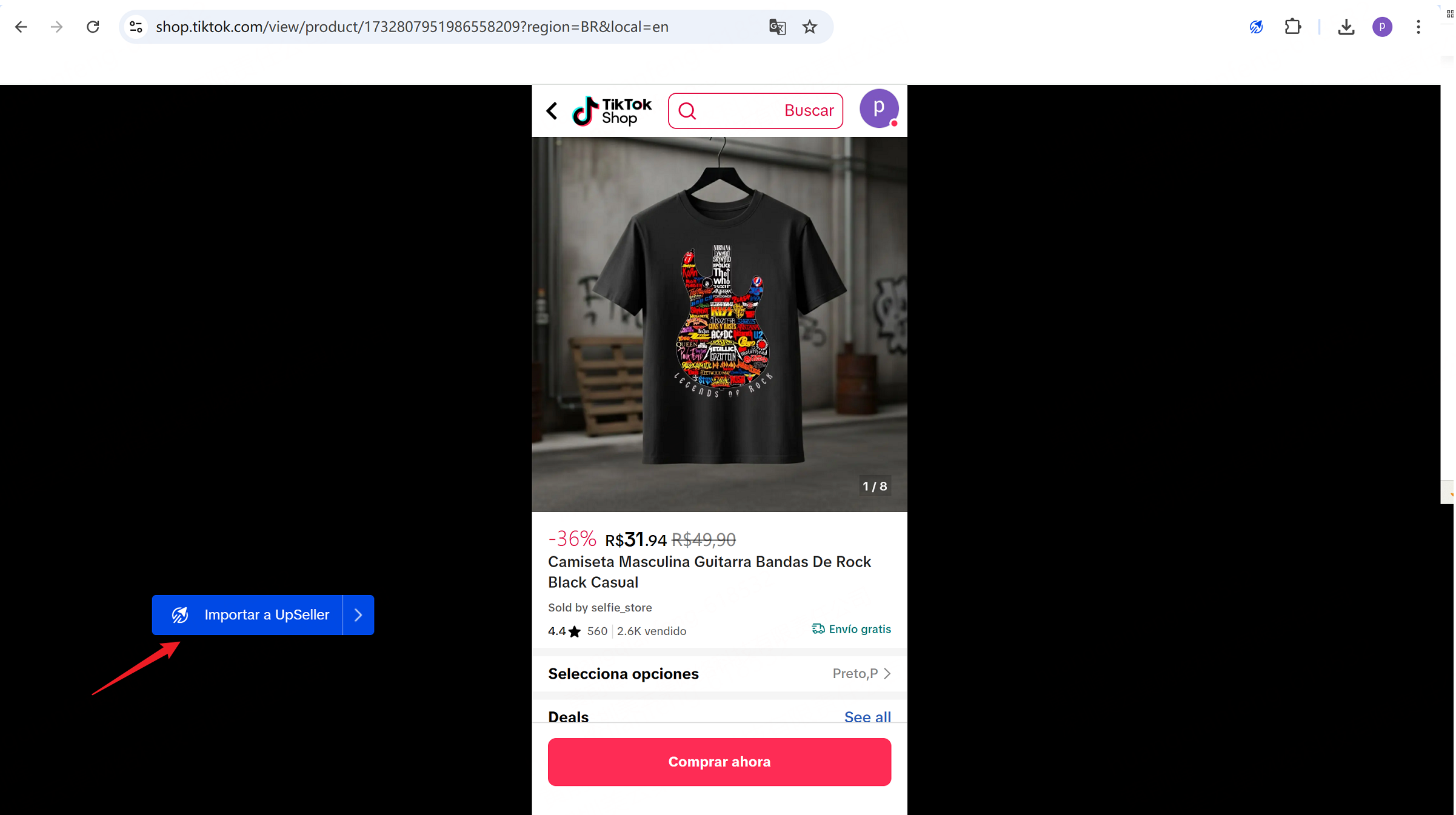 Copia el enlace en la app, pégalo en el navegador e impórtalo con la extensión