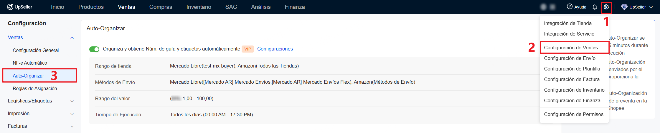 El primer método de entrada para habilitar la auto-organización de pedidos