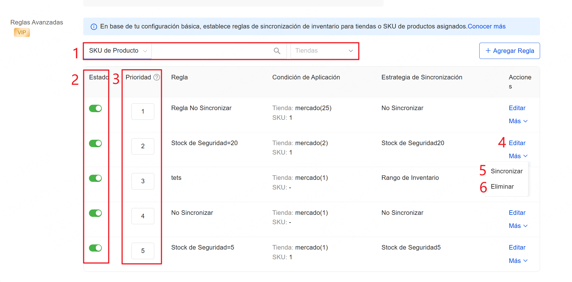 Gestión de Reglas Avanzadas